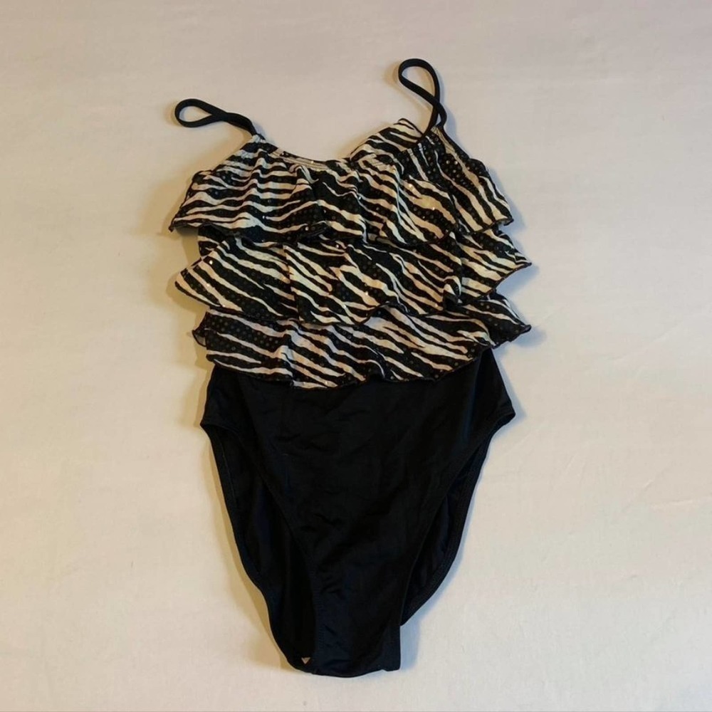 5/ $25 Shore Shapes One Piece Bathing suit Zebra Print 8